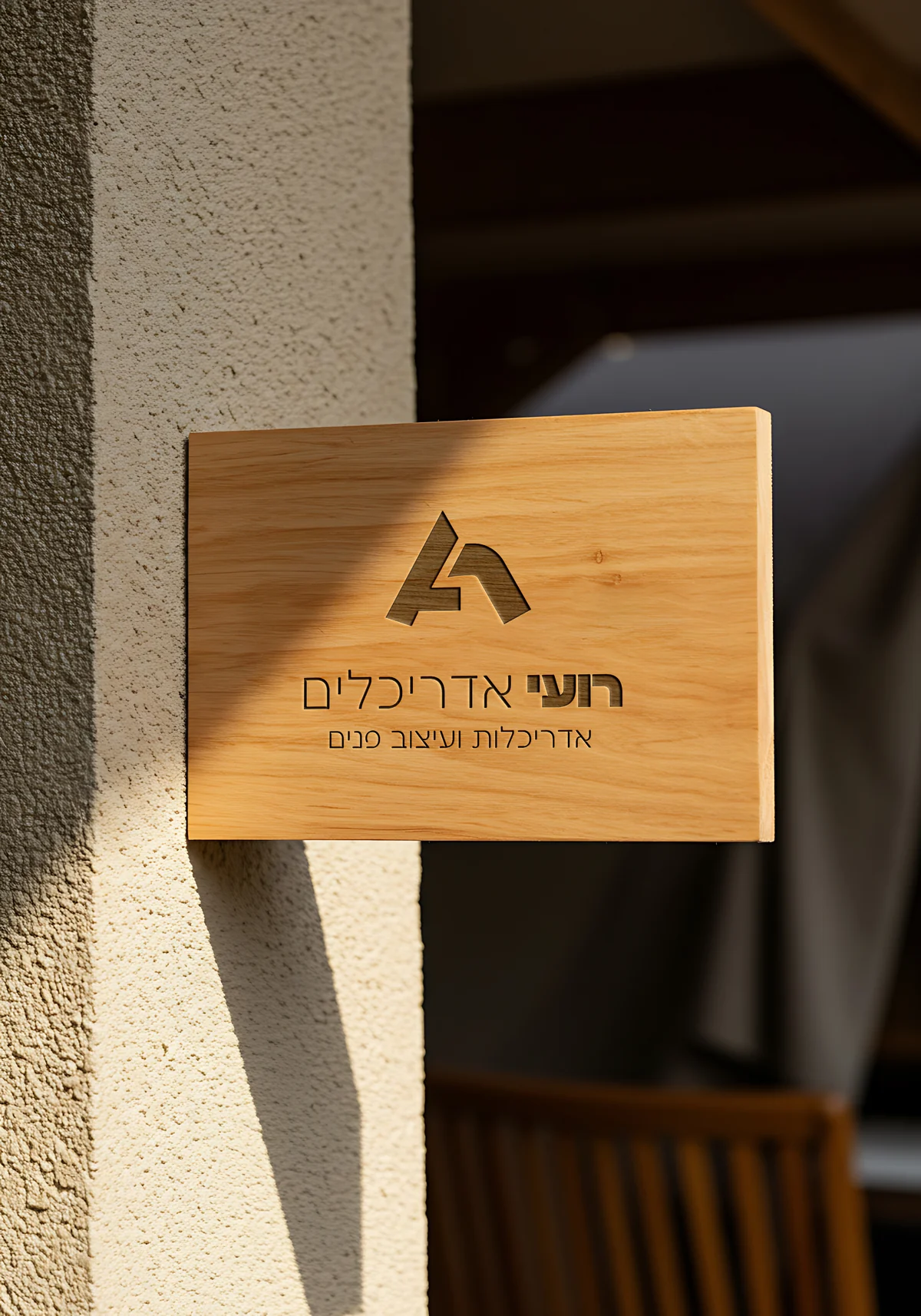 רועי אדריכלים · שלט בכניסה