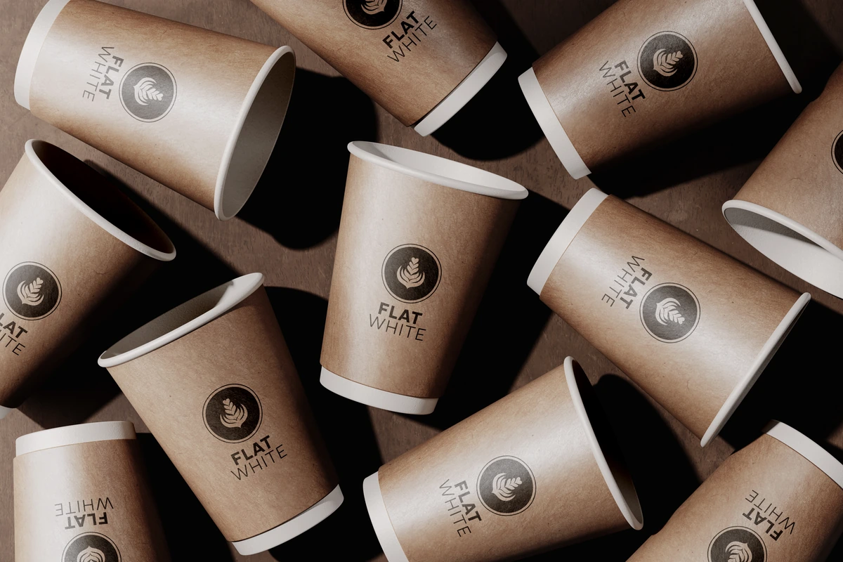 FlatWhite · מיתוג לעגלת קפה