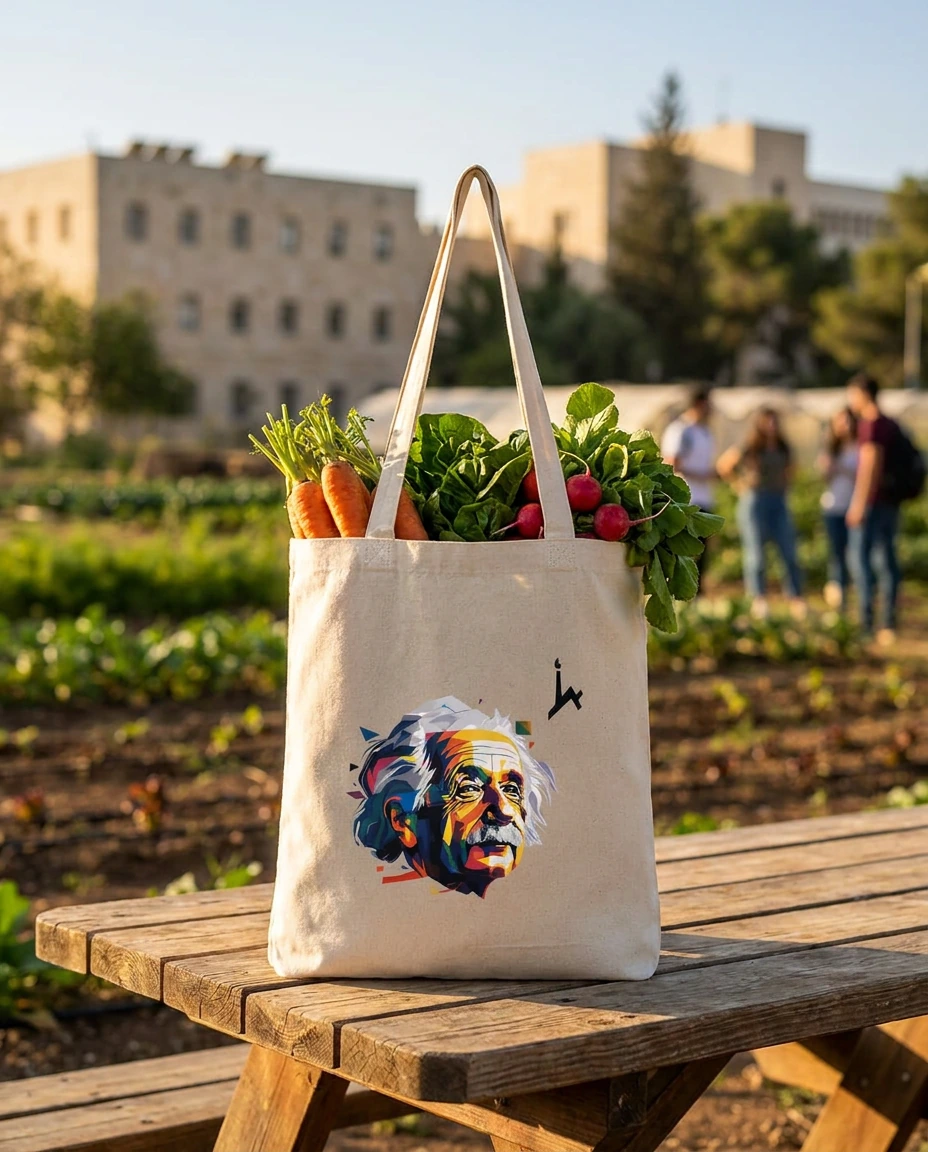 הקולקציה של העברית · תיק בד עם איור איינשטיין